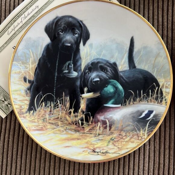 Franklin Mint Heirloom Plates of 3, Beginner’s Luck, Three to Boot, A Bushel of - Picture 2 of 7